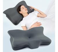 DONAMA Almohada cervical para cuello y hombros, almohada de espuma viscoelástica de contorno, almohada ortopédica refrescante para alivio del cuello, almohada ergonómica para dormir de lado, espalda y