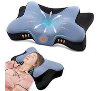 DONAMA Almohada Cervicales y Cuello, Almohada Ergonómica, Almohada Cervical para Daormir Boca Arriba, Boca Abajo y de Lado (Azul Negro, 66x37x13 cm)