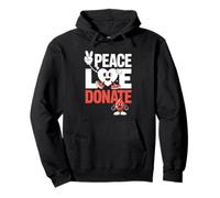 Donante De Sangre Peace Love Donate Sudadera con Capucha