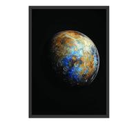 Donari Póster "Cosmic Love" Astronautas y Planetas como emocional arte de pared para tu hogar con o sin marco (P-1104-06, 30 x 40 cm, marco negro, enmarcado)