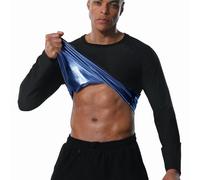Donason Camiseta Reductora Adelgazante para Hombre Chaleco Sauna de Manga Larga Sudoración Camisa Compresion Deporte Trajes Adelgazantes para Fitness Gym Running