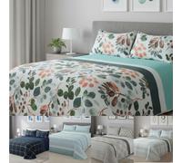 DONATELLA Colcha BOUTI Reversible - 135 cm., Verde-PIMAVERA