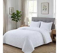 DONATELLA Colcha boutí Reversible Bicolor Luna para Primavera, Verano, otoño e Invierno. 100% Microfibra Extra Suave. Cubre Cama Multiuso - 105 cm, Blanco
