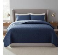 DONATELLA Colcha boutí Reversible Bicolor Luna para Primavera, Verano, otoño e Invierno. 100% Microfibra Extra Suave. Cubre Cama Multiusos - 135 cm, Azul