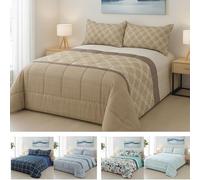 DONATELLA EDREDON Estampado Reversible Milan - 180 cm., Milan-Marron