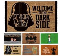 DONATELLA Felpudo Coco Dibujo con Base Antideslizante de PVC - 40x70 cm, Dark Side