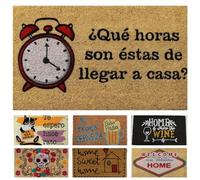 DONATELLA Felpudo Coco Dibujo con Base Antideslizante de PVC - 40x70 cm, Que Horas Son Estas