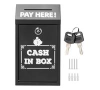 Donation Box with Lock - Metal Collection Box Wall Mounted Mailbox | Safe Metal Storage Organizers with Key Slot Charity Mailbox for Indoor Outdoor Fundraising