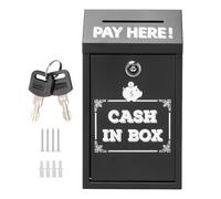 Donation Boxes for Fundraising - 5.71x2.95x10.24 in Currency Box with Key | Suggestion Collection Drop Box with Lock | Metal Safe Ballot Storage Organizers Wall Mounted Mailbox for Countertop