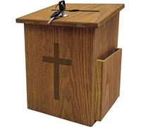 Donation Charity Box - Caja de oración para montaje en pared o mesa (7.5 pulgadas de ancho x 7.5 pulgadas de alto x 9-7/8) - Fomenta la generosidad en tu congregación