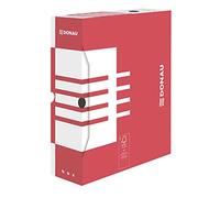 DONAU 7661301FSC-04 - Caja de cartón reciclado, 20 unidades, A4/10 cm/B, ancho de lomo: rojo, certificado FSC®