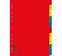 DONAU 7712095PL-99 1-10 - Separadores de plástico (DIN A4, 230 x 297 mm, 10 separadores, 11 orificios, para la organización de carpetas en la oficina)