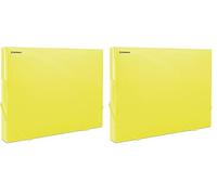 DONAU 8545002PL-11 - Caja para documentos (plástico, polipropileno, 700 micras, transparente, para DIN A4, ancho de espalda, 30 mm, alas laterales plegables, para oficina y escuela (Paquete de 2)