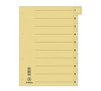 DONAU 8611001-11 - Separadores (50 unidades), color amarillo, cartón reciclado, tamaño DIN A4, 4 orificios, índice de carpeta, color amarillo