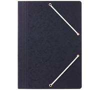 DONAU 8643080-01PL Premium - Carpeta A4 de cartón Colorspan/cartón prensado encerado con 2 gomas elásticas, 10 unidades, color: negro, ideal para oficina y escuela, puntos verdes