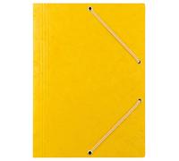 DONAU 8643080-11PL Premium - Carpeta A4 de cartón Colorspan/cartón prensado encerado con 2 gomas elásticas, 10 unidades, color: amarillo, ideal para oficina y escuela, punto verde