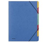 DONAU 8647119-10 - Carpeta archivadora con banda elástica, 7 hojas separadoras, A4, color azul, cartón prensado 500 g/m², 1 unidad