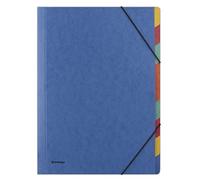 DONAU 8649119-10 - Carpeta archivadora con banda elástica, 9 hojas separadoras/compartimentos, A4, color azul, cartón prensado 500 g/m², 1 unidad