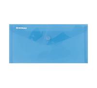 DONAU - Cartera tipo sobre (polipropileno, 180 micras), color azul, archivador de documentos, tipo sobre, tipo con botón de presión, índice, N.a. Material: polipropileno, color azul, formato DL,