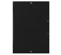 DONAU FEP01G - Carpeta con tensores de esquinas A4 de cartón fuerte y cartón con 2 gomas elásticas, 50 unidades, color negro, ideal para oficina y escuela, puntos verdes