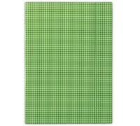 DONAU FEP06 Premium - Carpeta A4 con 3 solapas de cartón fuerte/cartón | Impresión a cuadros; lacado brillante a una cara, 25 unidades, color: verde, ideal para oficina