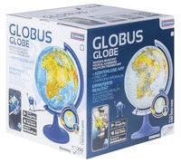 DONAU Globo terráqueo/Diámetro 25 cm/Mapa política-física Geográfica/Educativo Globo Girable/Iluminado/Versión en alemán/Decoración de Escritorio/Aplicación