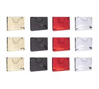 DONAU HOME Bolsas de regalo con Asas / 12 unidades en paquete/laminada/40 x 30 x 10 cm/todo el año/colores metálicos/diseño uniforme/resistente a los daños/elegante/recuerdomezcla de colores