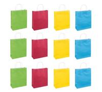 DONAU HOME Bolsas de regalo con Asas / 12 unidades en paquete/Papel kraft / 25 x 30 x 10 cm/monocolor/noble/papel de estraza/asa retorcida/regalo/souvenir/mezcla de colores