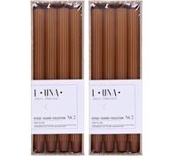 DONAU Home Juego de velas largas acanaladas/color caramelo / 4 unidades / 30 x 2,25 cm de diámetro sin perfumar/velas de barra estriadas/velas de mesa para decoración en el salón, baño / 10 horas