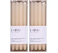 DONAU HOME Juego de velas largas acanaladas/crema, beige/4 unidades, 30 x 2,25 cm de diámetro, sin perfumar, acanaladas, velas de mesa para decoración en el salón, cuarto de baño, 10 horas de