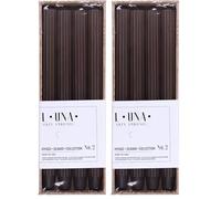 DONAU HOME Juego de velas largas acanaladas/marrón/4 unidades/30 x 2,25 cm de diámetro, sin perfumar/acanaladas/velas de mesa para decoración en el salón, cuarto de baño, 10 horas de combustión/velas