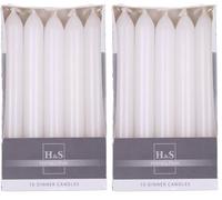 DONAU HOME Juego de velas lisas de varilla/blanco/10 unidades en caja de cartón, 17 x 2 cm de diámetro, sin perfumar/cilíndricas/velas de mesa para decoración en el salón, baño, 6 horas de