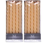 DONAU HOME Juego de velas lisas de varilla/crema, beige/10 unidades en caja, 24 x 2,2 cm de diámetro, sin perfumar/torcidas, 7 horas de combustión, velas en espiral, estilo barroco (Paquete de 2)