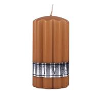 DONAU HOME Vela de vela acanalada, 70 x 130 mm, caramelo, para decoración, velas de barra estriadas, para decoración en el salón, baño, 49 horas de combustión, 1 unidad