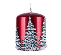 DONAU HOME Vela pilar Frozen Dreams, vela de parafina, 70 x 90 mm, color rojo, para decoración, 40 horas de combustión, velas decorativas, 1 unidad