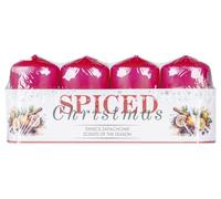 DONAU HOME Velas de Navidad Spiced Christmas/Parafina/40 x 70 mm/4 unidades/naranja con claveles/rojo/vela pilar/velas decorativas/para decoración/