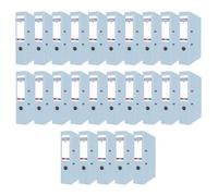 DONAU Juego de 25 carpetas A4/75 mm/7,5 cm, color azul pastel, funda de plástico PP/papel/archivador ranurado, carpeta de oficina con protección de cantos, ideal para oficina y escuela, puntos verdes