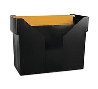 DONAU Mini archivador de plástico Negro, 5 archivadores Gratis, archivador de Documentos, Tipo para Archivos de suspensión, Tipo 20, índice, N.a. Material: plástico, Etiqueta, N.a