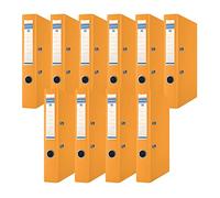 Donau Premium - Carpeta fina (10 unidades, DIN A4, 5 cm, 10 unidades), color naranja y negro