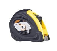 DONAU SAFETY Cinta Métrica Metálica (18 mm x 5 m), Color Negro y Amarillo, Cinta Métrica De Metal Retráctil En Una Carcasa Resistente Con Elementos De Goma Que Garantizan Un Agarre Seguro y Una Gran