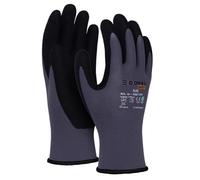 DONAU SAFETY Guantes de trabajo flexibles, talla 10/XL, 1 par, gris-negro, para montaje mecánico, con revestimiento de nitrilo y ligeramente resistentes al aceite, de nailon, para trabajo, coche