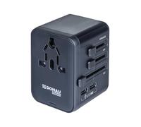 Donau Travel Adaptador de Viaje Universal en Todo el Mundo/con 2 USB-C, 2 USB-A, / Negro para Europa Inglaterra EE.UU. Australia China Canadá/Adaptador de Corriente Internacional, Adaptador Universal