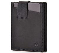 DONBOLSO Cartera 2 | Cartera Hombre con Monedero | Billetera Delgada con Protección RFID | hasta 12 Tarjetas | Mini Carteras para Hombre | Vintage Negro