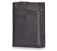 DONBOLSO Cartera 2 | Cartera Hombre sin Monedero | Billetera Delgada con Protección RFID | hasta 13 Tarjetas | Mini Carteras para Hombre | Granulada Napa Negro