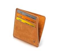 DONBOLSO Cartera de cuero para hombre hecha de cuero genuino - Cartera minimalista delgada y soporte para tarjetas para una funcionalidad elegante y durabilidad- Nuevo, marrón envejecido, S, Vancouver