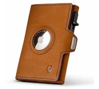 DONBOLSO Cartera delgada Austin Air | Minimalistic Push-Up Tarjetero de piel con compartimento Apple AirTag | Espacio para 10 tarjetas | Protección RFID | Monedero compacto con monedero para hombre