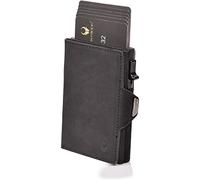 DONBOLSO Cartera Flip | Cartera Tarjetero Hombre con Estuche Abatible | Billetera con Protección RFID | Cartera Hombre sin Monedero | Billetera Slim con hasta 10 Tarjetas | Vintage Negro, secrid