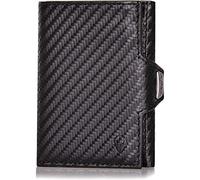 DONBOLSO Cartera NextGen | Cartera Hombre con Monedero | Billetera Delgada con Protección RFID | Estuche de hasta 11 Tarjetas | Mini Carteras para Hombre | Saffiano Negro