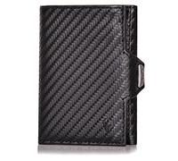 DONBOLSO Cartera NextGen | Cartera Hombre con Monedero | Billetera Delgada con Protección RFID | Estuche de hasta 11 Tarjetas | Mini Carteras para Hombre | Carbono