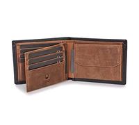 DONBOLSO Cartera Zúrich | Billetera para Hombre con Monedero y Protección RFID | Pequeña Cartera Vintage Negro y Marrón